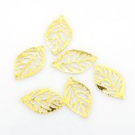 10 stuks - goudkleurig blaadje 23mm - #215340