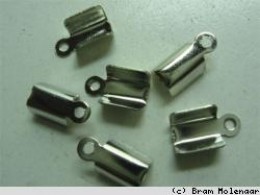15stuks - Zilverkleurige veterklem 8x5mm extra sterk met ribbels - #41