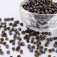 6/0 Rocailles, Iris Ronde, Kleurrijk, 4mm, Hole: 1 mm; ongeveer 450pcs / 50 gramm - #217345