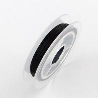 Beading wire zwart 0,45mm - 10 meter - staaldraad - #441163