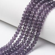 Facetkralen rondell Amethyst 8*6mm - Per streng (63-65stuks) - #492242