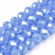 Facetkralen rondell blauw opaq 6*8mm - streng - 70st - #492262