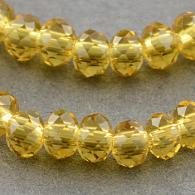 Facetkralen rondell goudgeel 6*4mm - streng - 100st - #492258