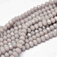 Facetkralen rondell opaq grijs 4x6mm - per streng - #10604