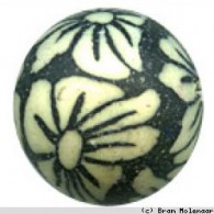 Fimo kraal zwart/wit  (7750) - 20 stuks - #16137