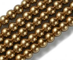 Glasparels goudbruin 8mm, 40 stuks - #82700