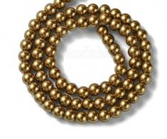 Glasparels goudbruin 8mm, 40 stuks - #82700