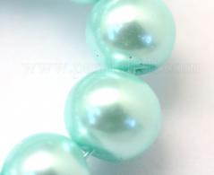 Glasparels per streng, aquamarine transparant, 8 ~ 9mm, Hole: 1 mm; over 105pcs / strand, 31.4&amp;quot; - #492272