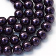 Glasparels per streng, CoconutBrown, 8 ~ 9mm, Hole: 1 mm; over 105pcs / strand, 31.4&amp;quot; - #217335