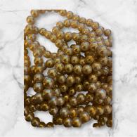Glasparels per streng, guldenroede, 8 ~ 9mm, Hole: 1 mm; over 105pcs / strand, 31.4&amp;quot; - #520744