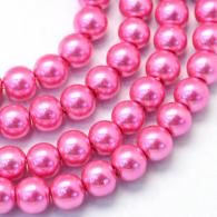 Glasparels roze 12mm per streng - #492268