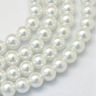 Glasparels wit 12mm per streng - #492267