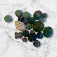Italiaanse Glaskralen groen - 25 stuks - #520777