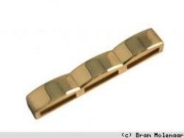 JolieStyle Goudkleur verdeler 3 gaats 38x10mm - #6166