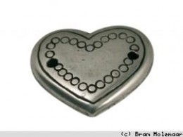 JolieStyle Oudzilver Hanger hart bewerkt - #6295