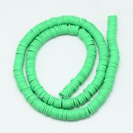 Klei kralen groen string 6x1mm - 380-400stuks - #189978