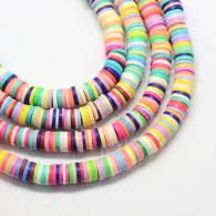 Klei kralen mixed colour string 6x1mm - 380-400stuks - #189970