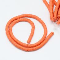 Klei kralen oranje / rood string 6x1mm - 380-400stuks - #189979