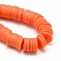 Klei kralen oranje / rood string 6x1mm - 380-400stuks - #189979