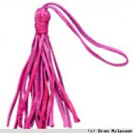Kwastje leer fuchsia - 3 stuks (82070303) - #18821