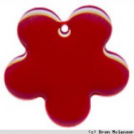 Metaal hanger bloem rood - 10mm - 10 stuks - #15930