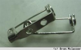 Oudzilver Brochespeld 19mm - 2 oogjes - #4415