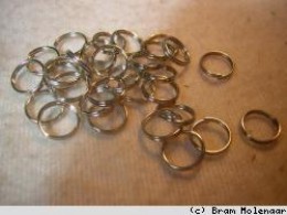 OudZilver dubbele splitring 8mm, 100stuks - #26