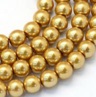 Parel glas goud 6mm -  150 stuks (80862801) - #10813