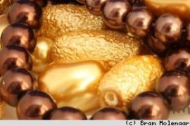 Parelmix Bruin/Goud - 20 kralen - #19844