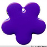 Per 10 stuks - Metaal hanger bloem paars -15mm - #15924