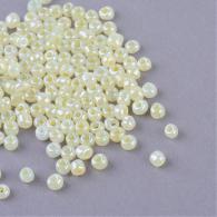 Rocailles, Ceylon, Ronde, LightGoldenrodYellow, 4mm, Hole: 1,5 mm; ongeveer 450pcs / 50 gramm - #217364