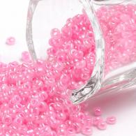 Rocailles, Ceylon, Round, Pink, 2mm, Hole: 1 mm; ongeveer 3000pcs / 50Gramm - #217365