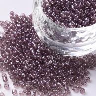 Rocailles, Trans. Kleuren Lustered, Ronde, RosyBrown, 2mm, Hole: 1 mm; 3000pcs / 50Gramm - #217403