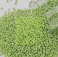 Rocailles ceylon appelgroen, 12/0, 2mm, 100g - #492143