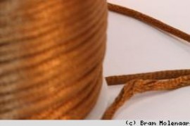 Satijnkoord GoudBruin 2mm - per 5 meter verpakt - #13540