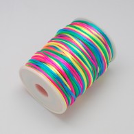 Satijnkoord rainbow 2mm- per 5 meter - #75768