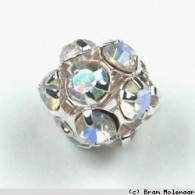 strass bal 6mm crystal ab - per 10 stuks - #11626