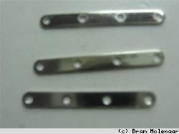 Verdeler oudzilver - 10stuks - 4 oogjes 18*3mm - #60