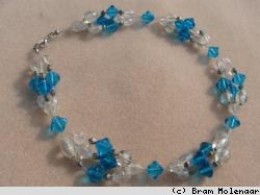 Zelfmaak ketting  Summer blauw/crystal  - #13013