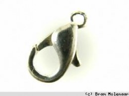 Zilveren karabijnsluiting 15mm - per 5 stuks - #6
